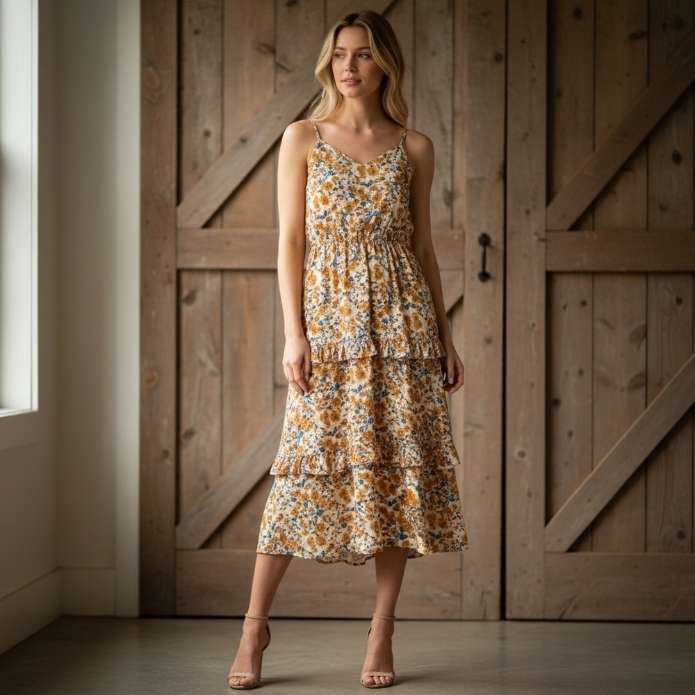 Abercrombie & Fitch Floral Dress With Ruffle Details